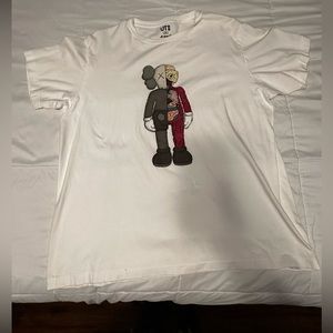 KAWS x Uniqlo Flayed Tee, White, like new, XXL
